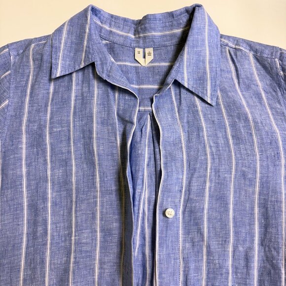 ARKET Baby Blue & White Vertical Stripe Linen Dress (6) - Picture 4 of 4